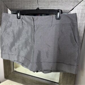 New York & Company Gray metallic Flat Front Shorts